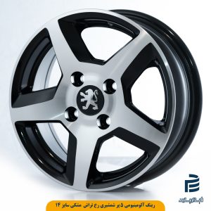 رینگ آلومینیومی 5 پر شمشیری رخ تراش مشکی 14 اینچ IK042